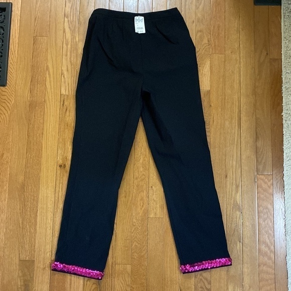 NWT MODA black slacks sequin pants woman’s size 8 - Picture 7 of 7